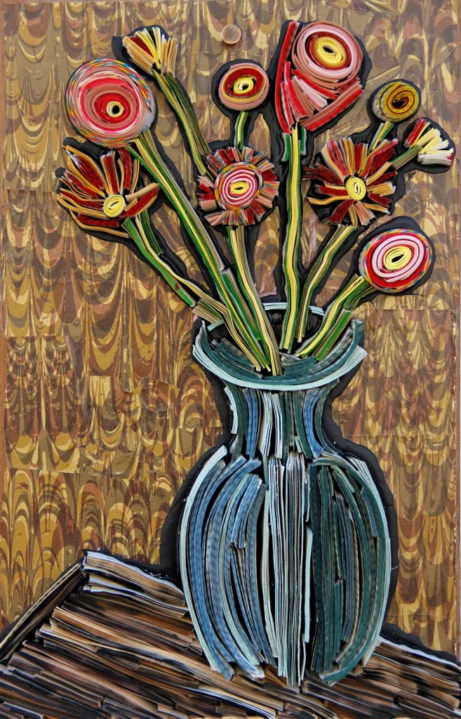 new still life with inked flowers