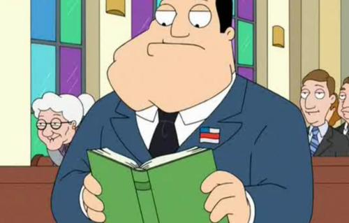 Stan Smith of American Dad! reading Harry Potter by J.K. Rowling