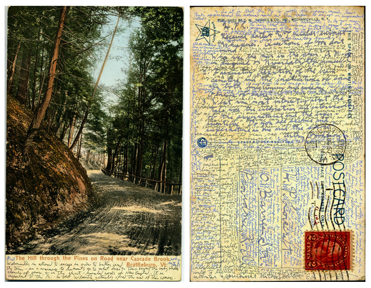 interview with H. P. Lovecraft, conducted in handwriting on a single postcard